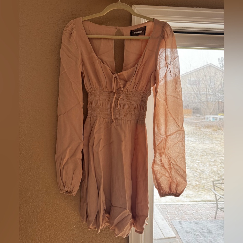 Reformation Blush Long Sleeve Dress